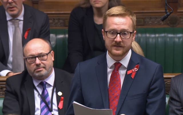 Lloyd Russell-Moyle, Labour MP for Brighton Kemptown, stands up in the House of Commons and speaks about his HIV Positive status. (PA)