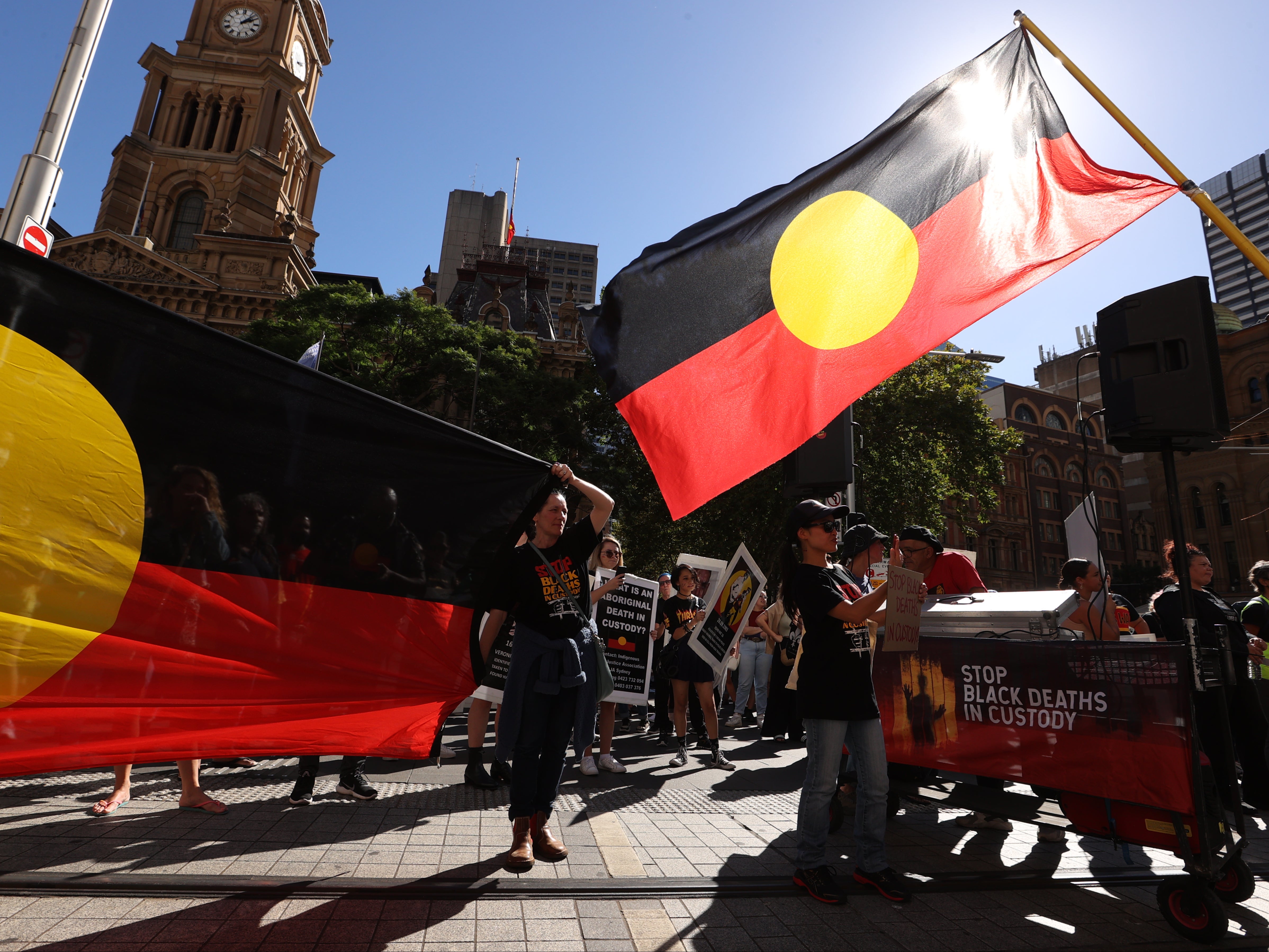 <p>Prime minister Scott Morrison said his government had ‘freed the Aboriginal flag for Australians’ after securing copyright of the flag </p>