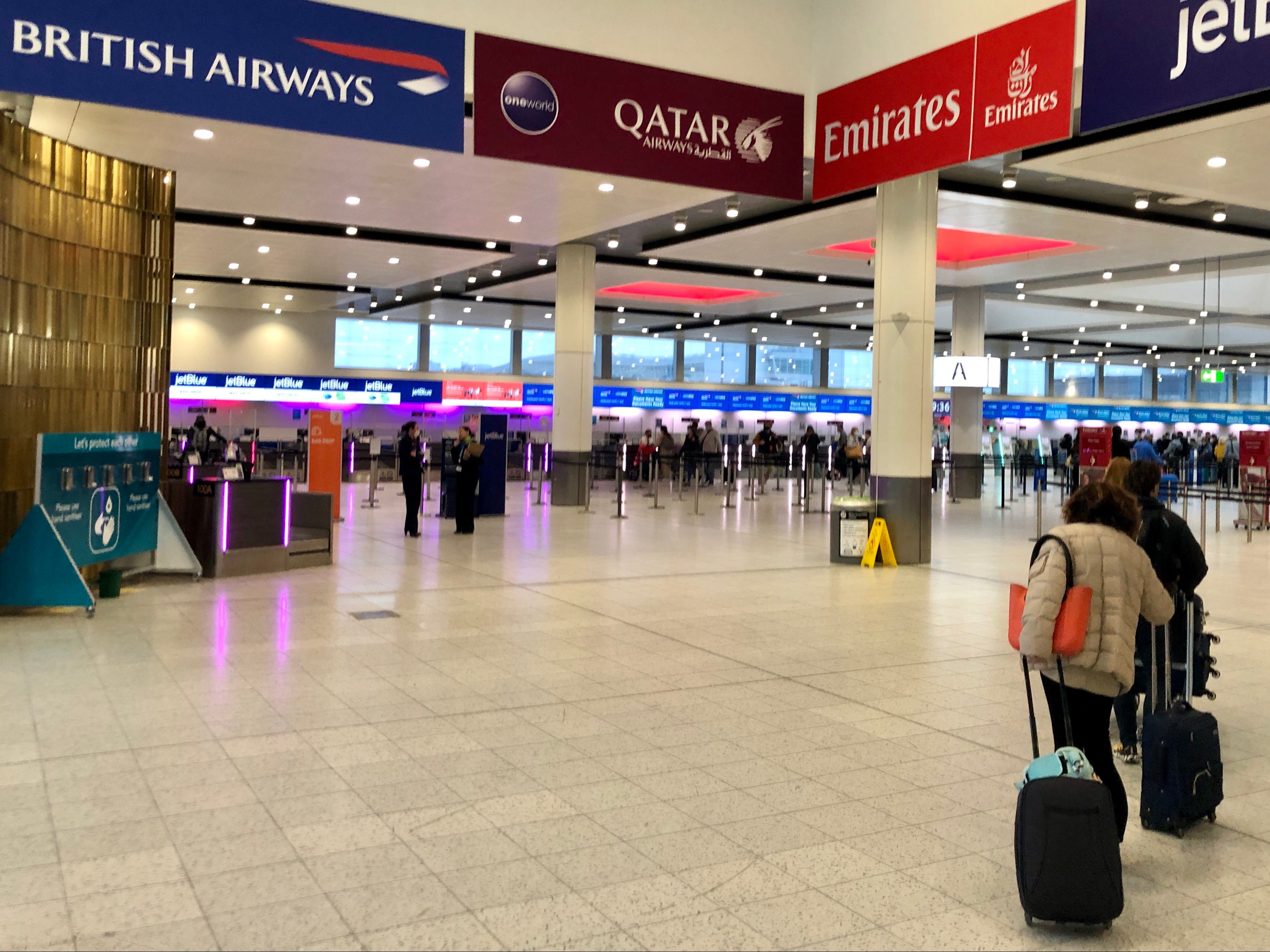 Going places: Passengers at Gatwick airport North Terminal
