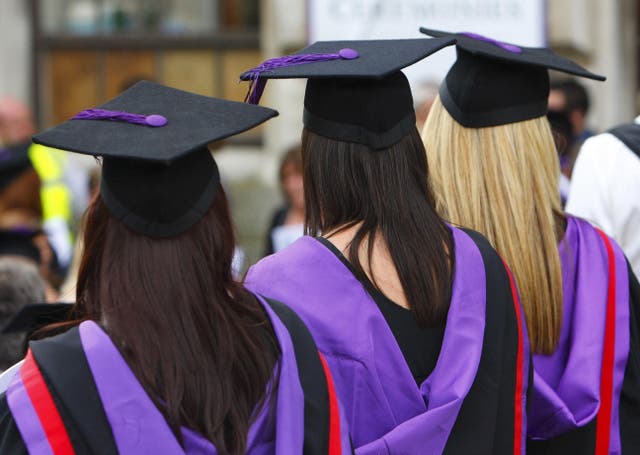 Figures show that last year, more than a third – 36% – of degrees in 2020/21 were with awarded first-class honours (PA)