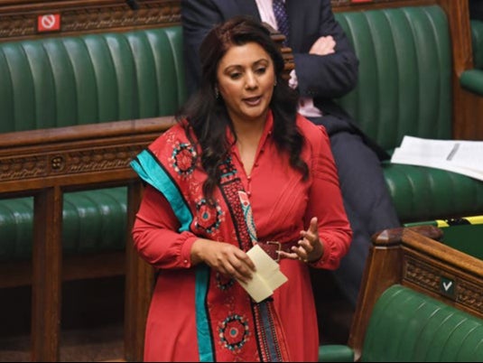 <p>Baroness Warsi said Conservative MP and former transport minister Nusrat Ghani’s plight was an ‘open secret’ at Westminster </p>