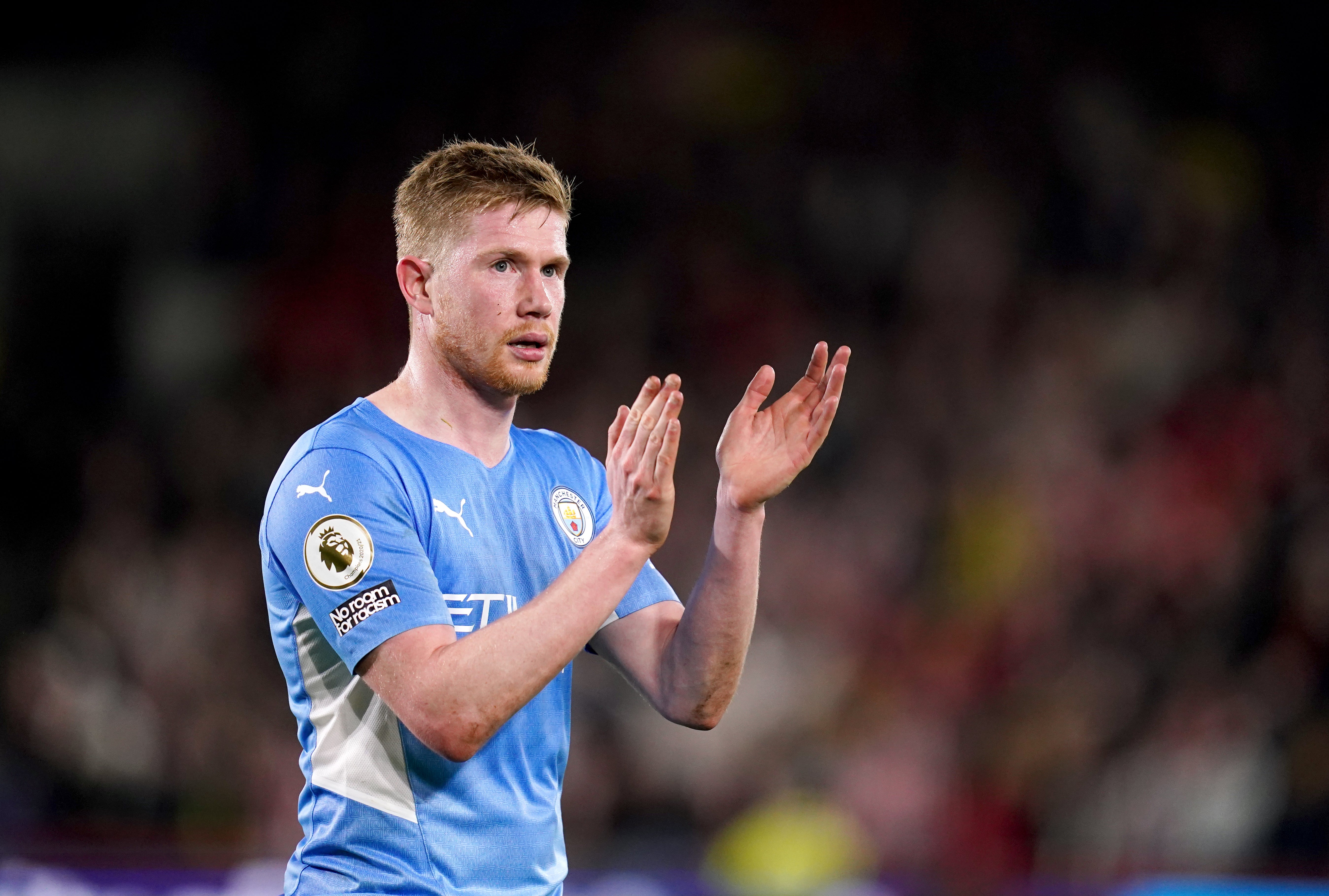Kevin De Bruyne is determined not to ease up in the title race (John Walton/PA)