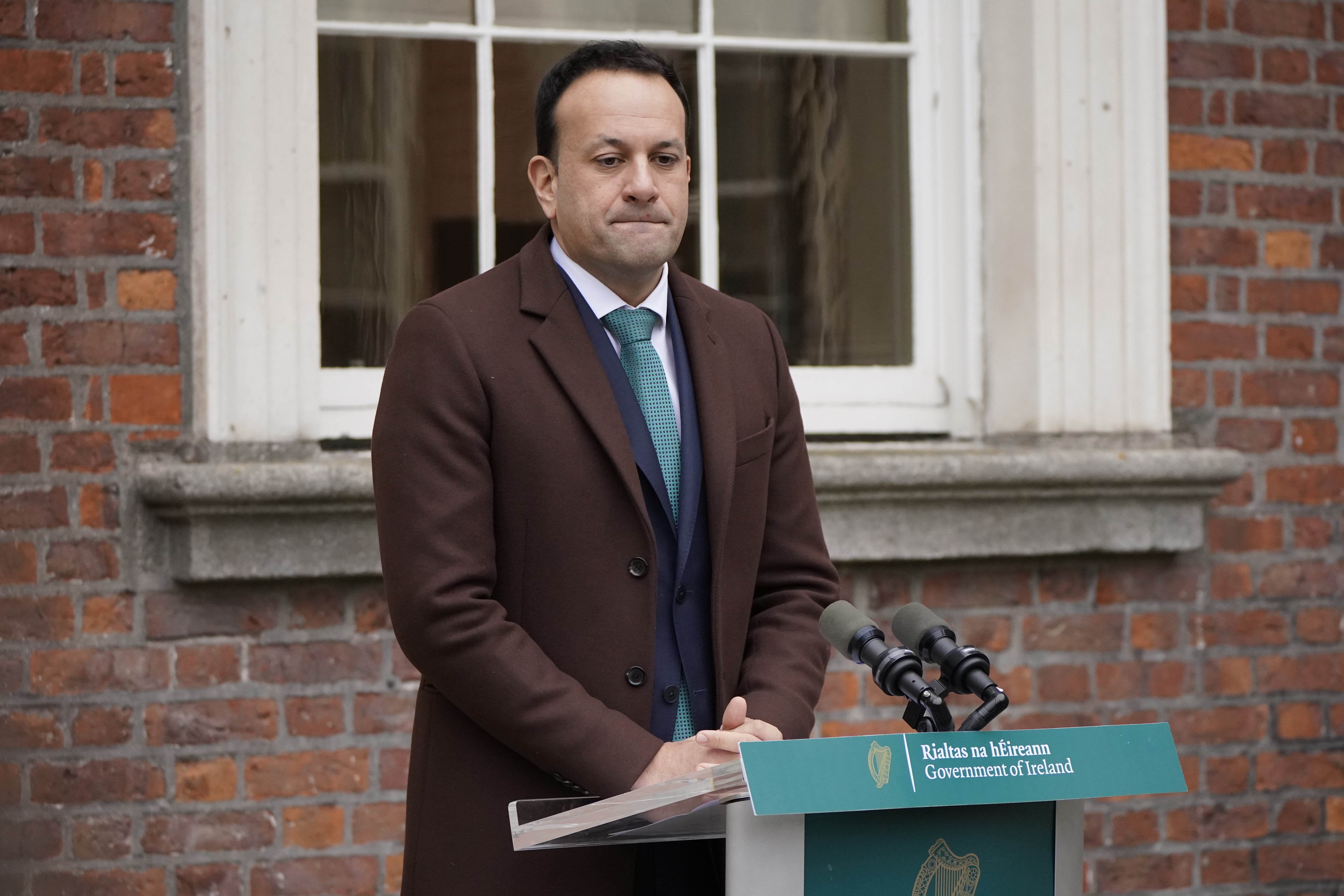 Tanaiste Leo Varadkar speaking to the media after a Cabinet meeting at Dublin Castle. Picture date: Tuesday January 25, 2022.
