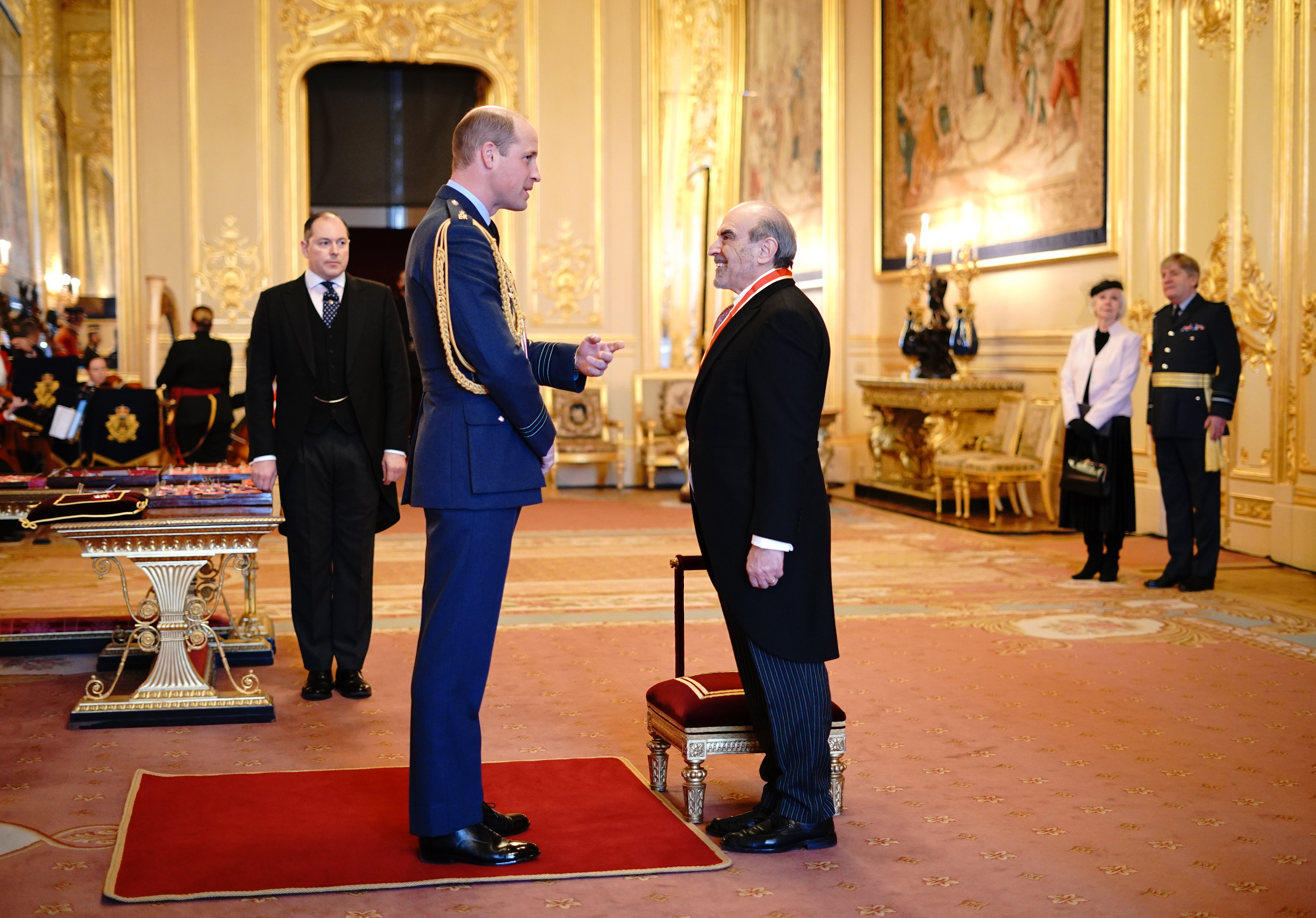 Sir David Suchet is knighted by the Duke of Cambridge (Yui Mok/PA)
