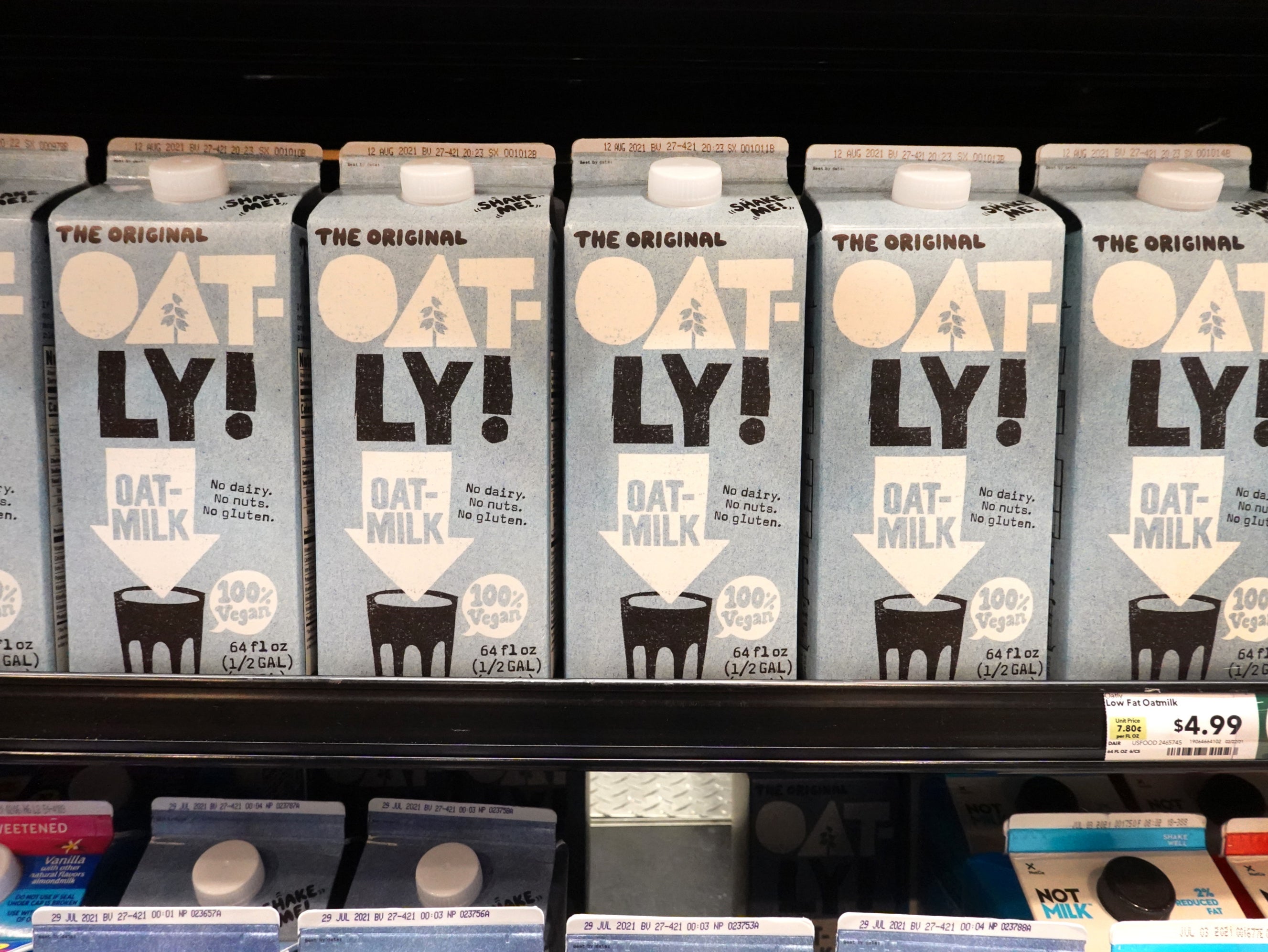Oatly is a plant-based milk substitute