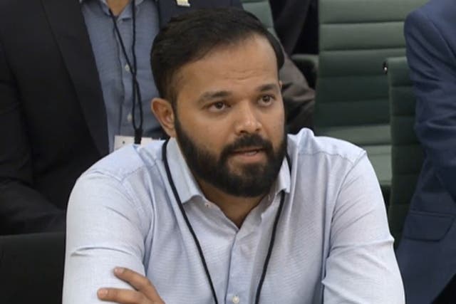 Azeem Rafiq was staggered by evidence given by county chairs to MPs about efforts to tackle racism in the sport (House of Commons/PA Media)