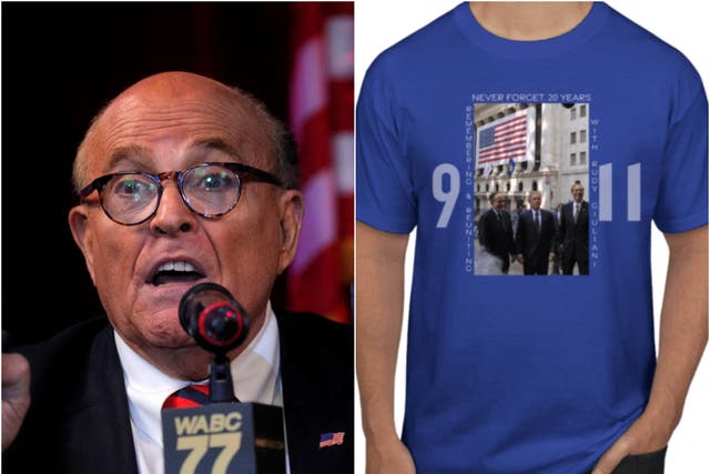 Rudy Giuliani ha sido criticado por las camisetas firmadas del 11 de septiembre que se vendieron por $ 911