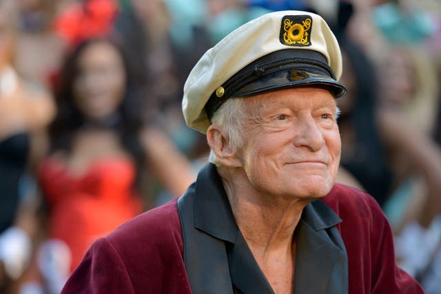 <p>Hugh Hefner poses at Playboy’s 60th anniversary special event on 16 January 2014 in Los Angeles, California</p>