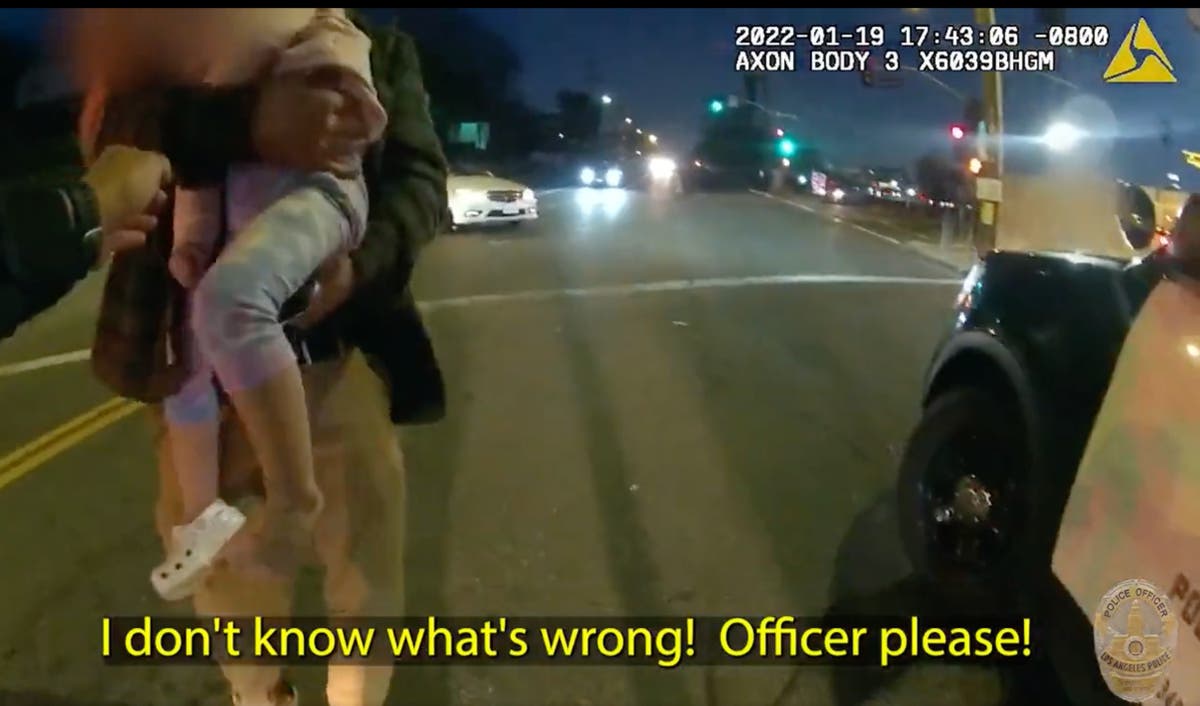 Los Angeles police officer seen on bodycam video saving &lsquo;lifeless&rsquo; toddler