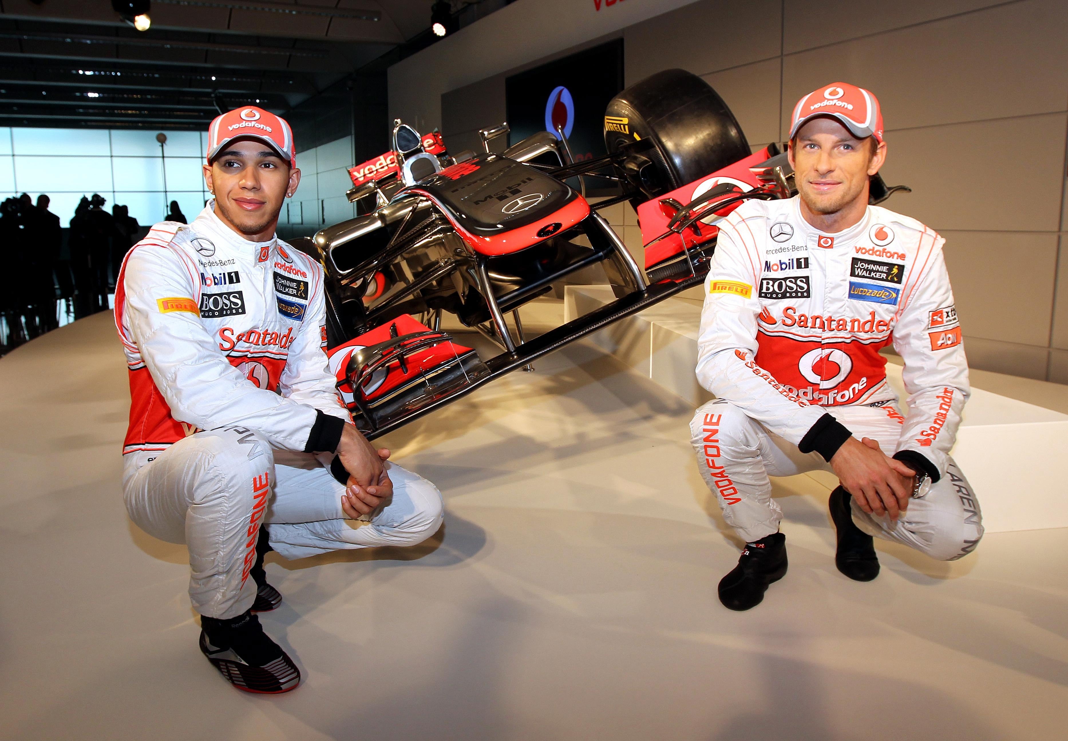 Lewis Hamilton (left) and Jenson Button (right) were team-mates at McLaren
