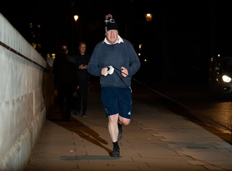 Prime Minister Boris Johnson jogging in central London. The Prime Minister is set to face further questions over a police investigation into partygate as No 10 braces for the submission of Sue Gray’s report into possible lockdown breaches. Picture date: Wednesday January 26, 2022.