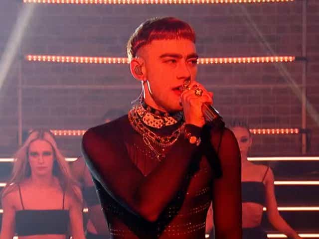 <p>Olly Alexander performing during the New Year’s concert</p>