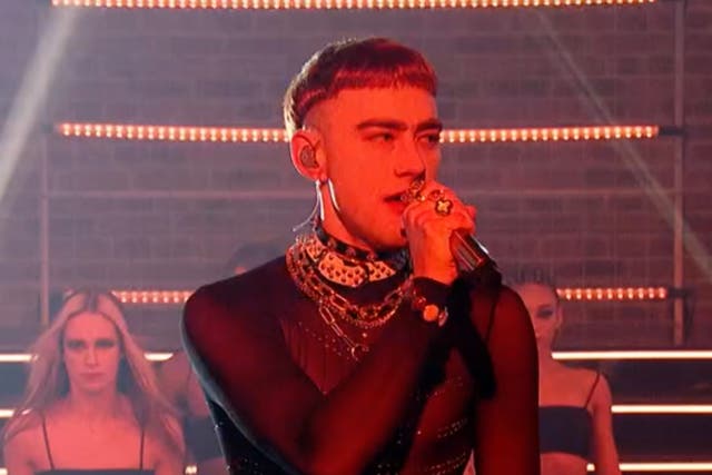 <p>Olly Alexander performing during the New Year’s concert</p>