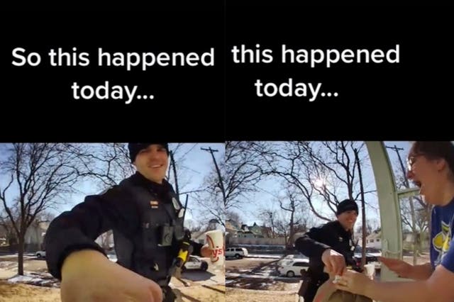 <p>Woman shares moment police officer delivered her DoorDash order</p>