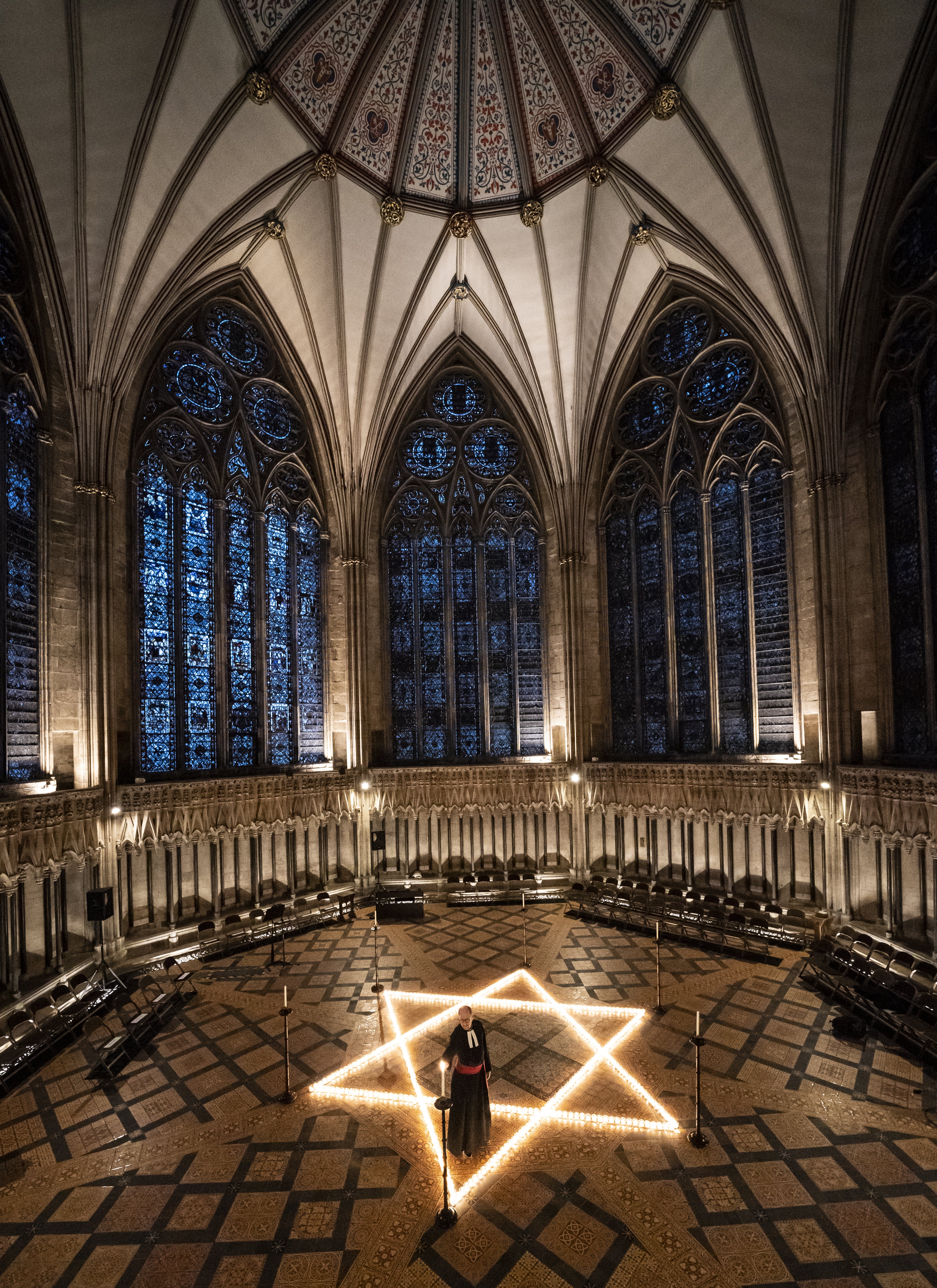 The candles were let in memory of more than six million Jewish people murdered by the Nazis (Danny Lawson/PA)