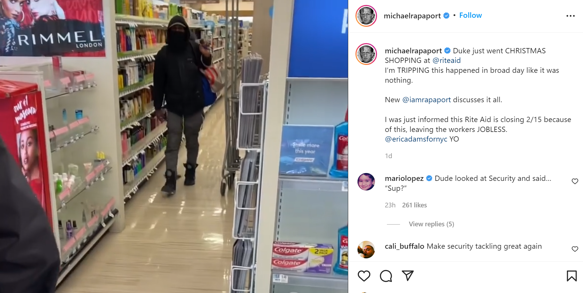 Michael Rapaport says he filmed shoplifter at Rite Aid