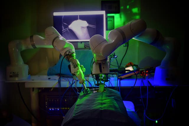 <p>The Star robot has performed keyhole surgery without human help (Johns Hopkins University/PA)</p>