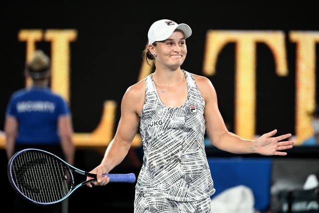 <p>Barty will take on American Danielle Collins on Saturday</p>