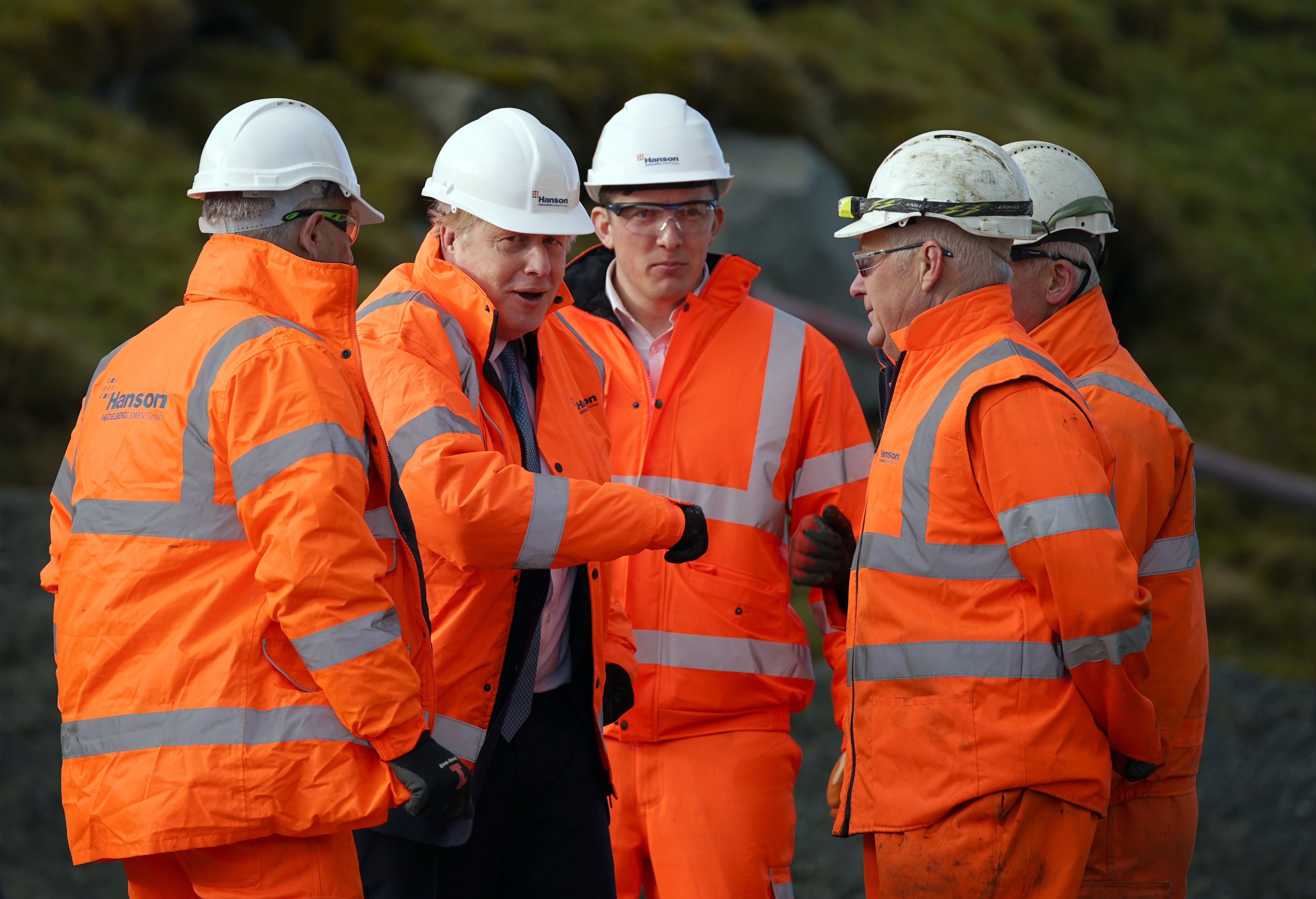 Prime Minister Boris Johnson said Hanson’s site in Penmaenmawr, North Wales, is ‘incredbile’ (Peter Byrne/PA)