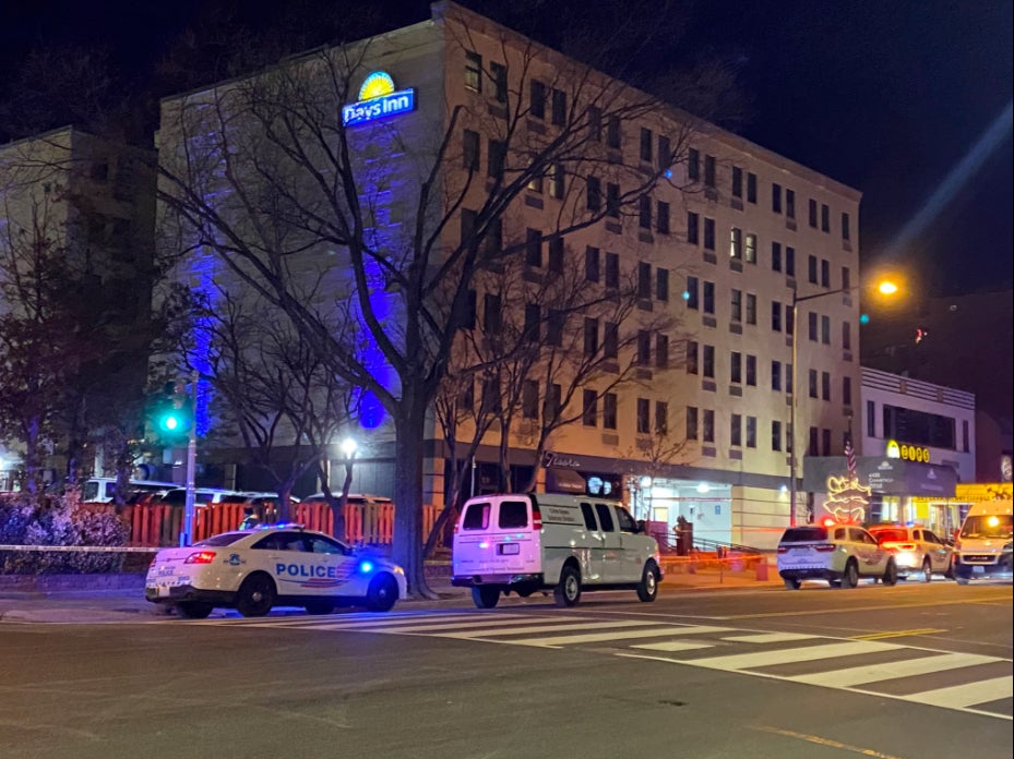 Five people were shot at a Days Inn in northwest Washington, DC