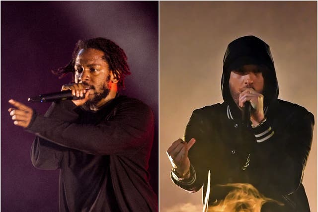 <p>Kendrick Lamar and Eminem</p>