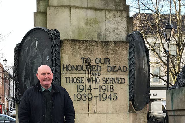 Colin Montgomery at the War Memorial in Londonderry (Kenny Donaldson/PA)