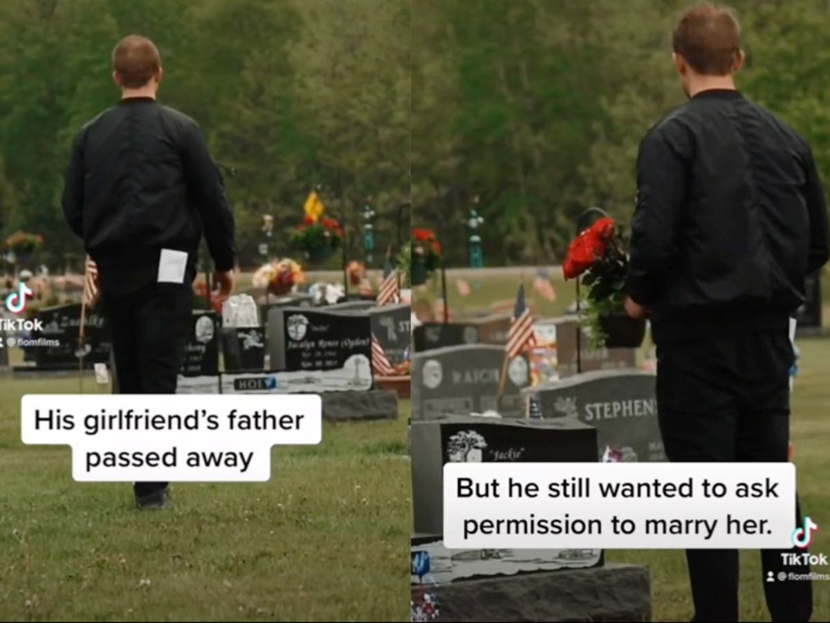 Man visits gravestone of girlfriend&rsquo;s father to ask for his blessing before proposing