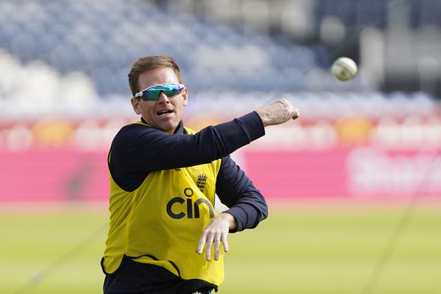 Eoin Morgan will miss England’s last two matches against the West Indies (Owen Humphreys/PA)