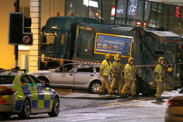 The scene in Glasgow’s George Square the 2014 bin lorry crash which killed six pedestrians (Andrew Milligan/PA)