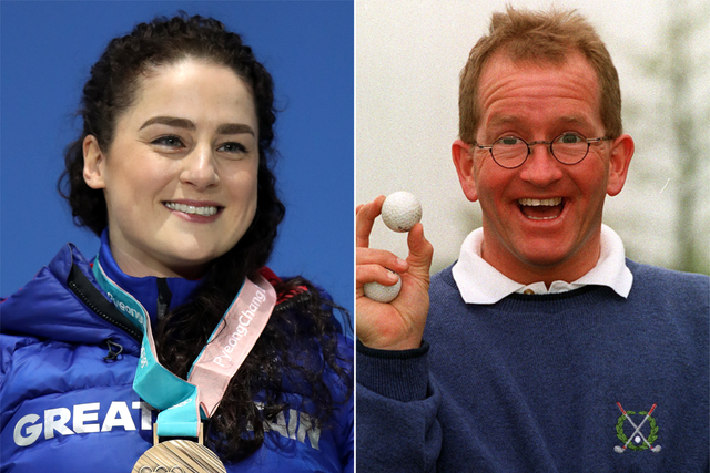Laura Deas and Eddie the Eagle (Mike Egerton/PA)