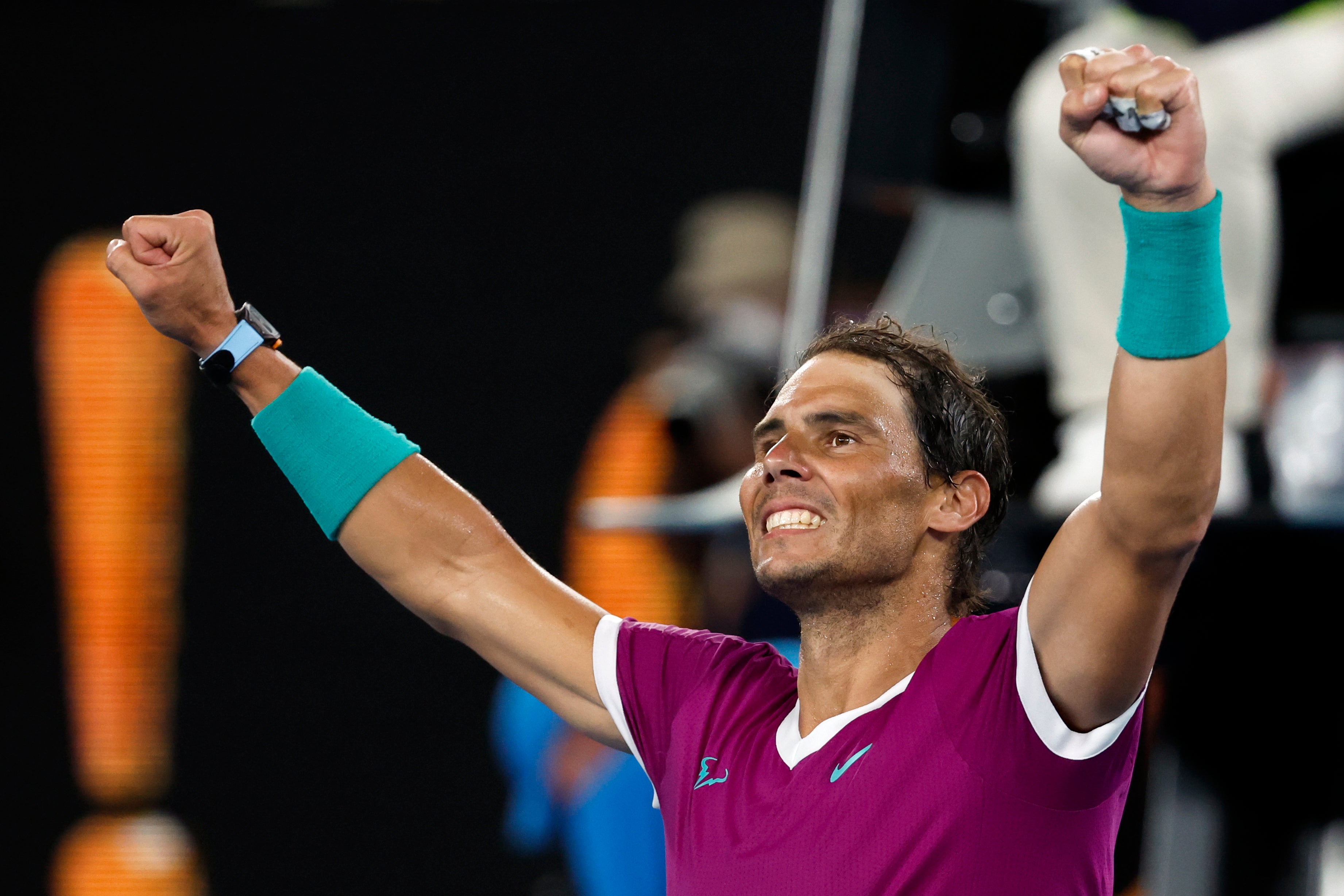 Nadal triumphed in four sets