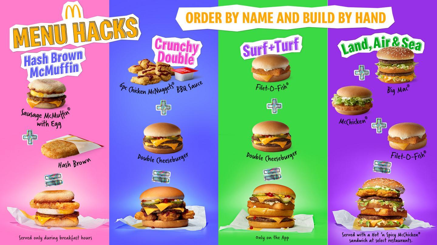 McDonald's new 'menu hacks' include a burger that combines beef