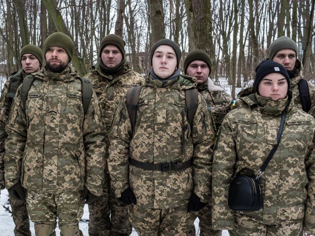 <p>Civilian soldiers take part in military tactics drills, learning how to defend strategic installations </p>