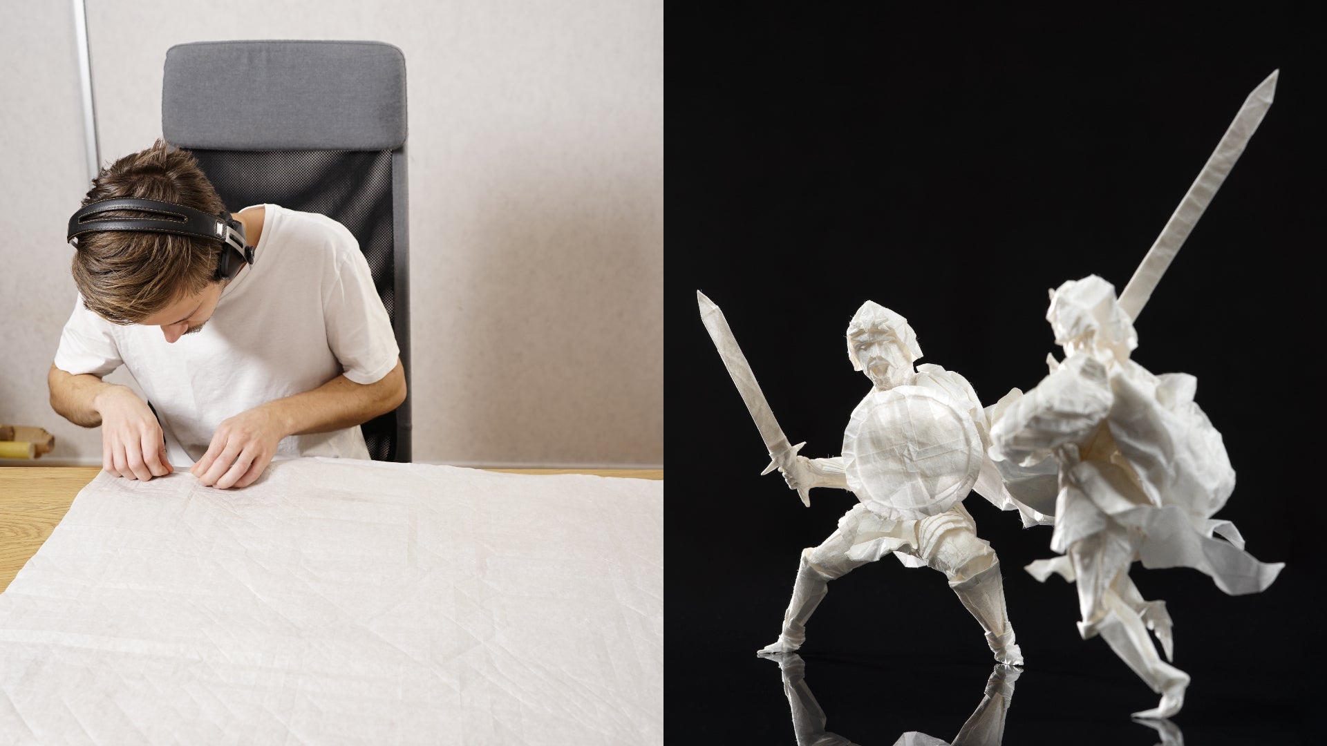 Juho Konkkola, an origami artist from Finland, has completed a two and a half year project which used just one sheet of paper and took 109 hours of folding (Juho Konkkola/PA)