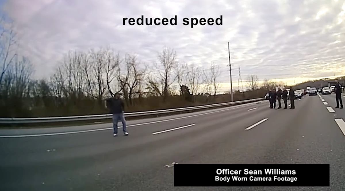 Police release bodycam to claim Nashville man took &lsquo;gun stance&rsquo; before nine officers shot him dead on highway