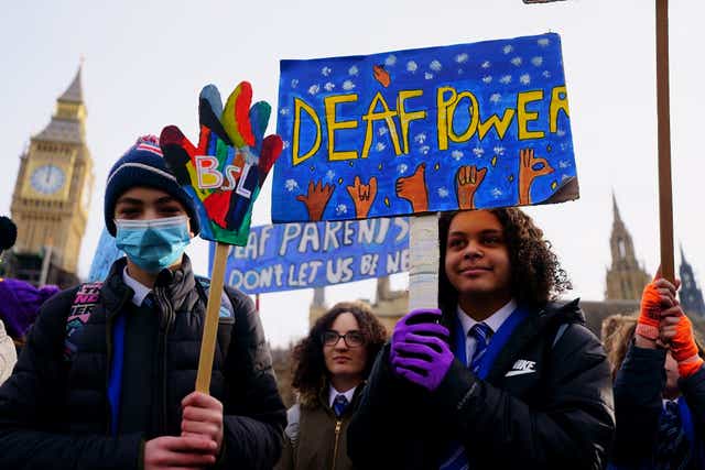 <p>Schoolchildren rallied outside parliament in support of   the bill</p>