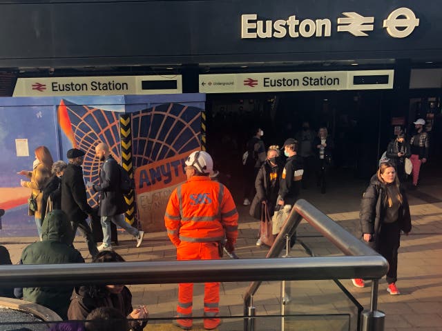 <p>Mind the gap: passengers at London Euston station in mid-afternoon</p>