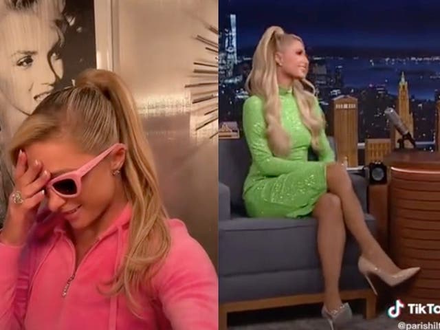 <p>Paris Hilton responds to TikTok of her wearing two different heels on The Tonight Show</p>