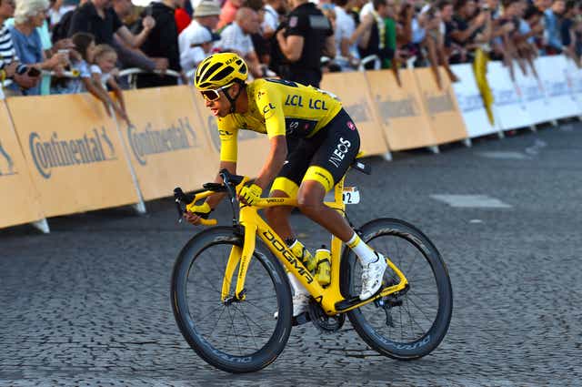<p>Egan Bernal is still recovering from a serious crash in Colombia last year </p>