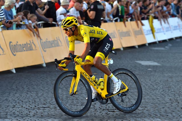 <p>Egan Bernal is still recovering from a serious crash in Colombia last year </p>