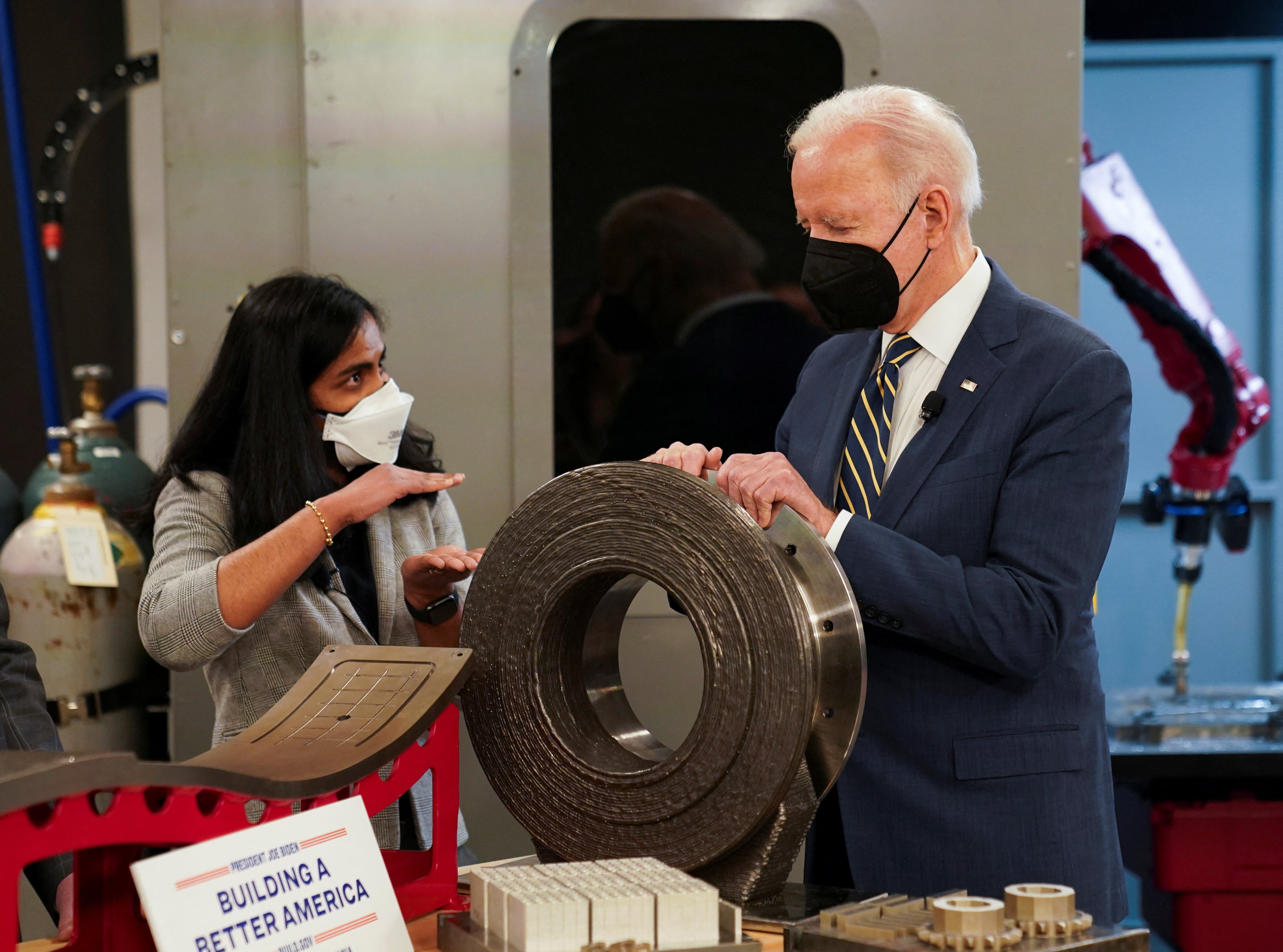 President Biden tours Carnegie Mellon University at Mill 19 during a visit to tout the $1.2 trillion ‘Infrastructure Investment and Jobs Act' in Pittsburgh