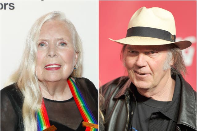 <p>Joni Mitchell said in a statement that she stood ‘in solidarity with Neil Young’</p>