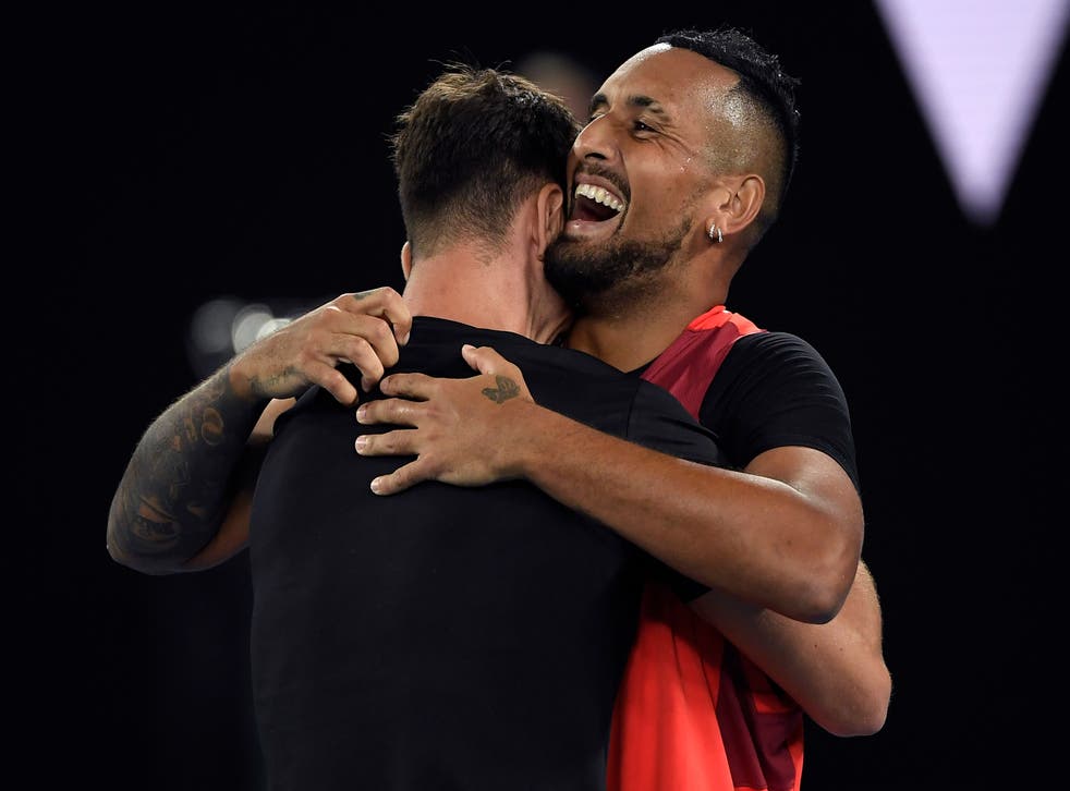 Nick Kyrgios, right, and Thanasi Kokkinakis celebrate their Australian Open triumph (Andy Brownbill/AP)