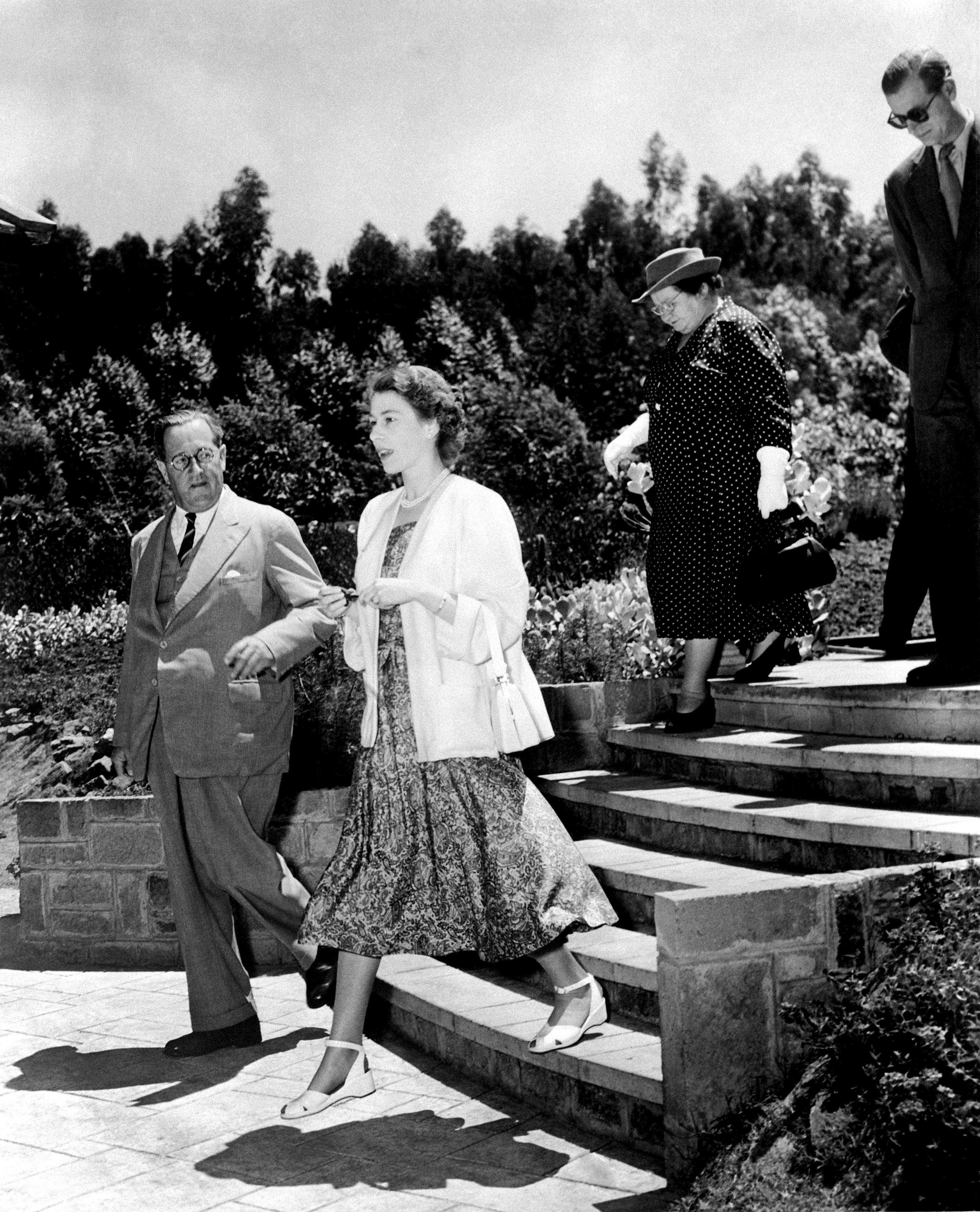 Princess Elizabeth and the Duke of Edinburgh in Nairobi four days before the King died (PA)