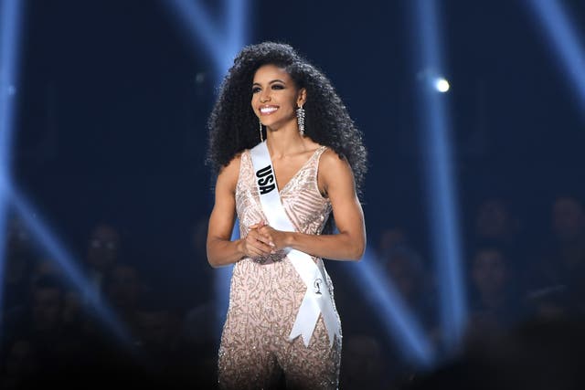 <p>Miss USA Cheslie Kryst pictured at the Miss Universe 2019 pageant in Atlanta, Georgia</p>