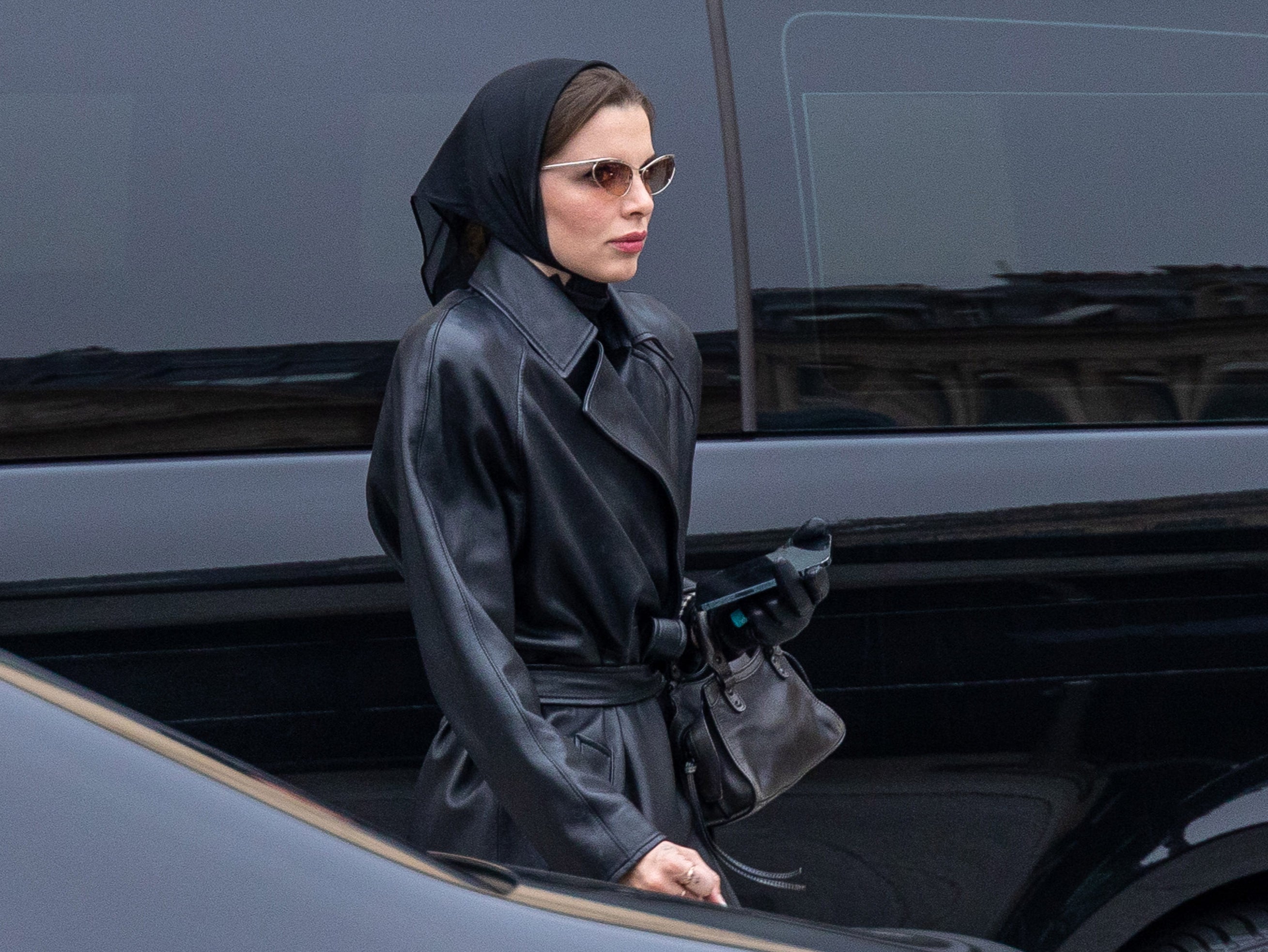 Julia Fox wears black headscarf in Paris, January 25