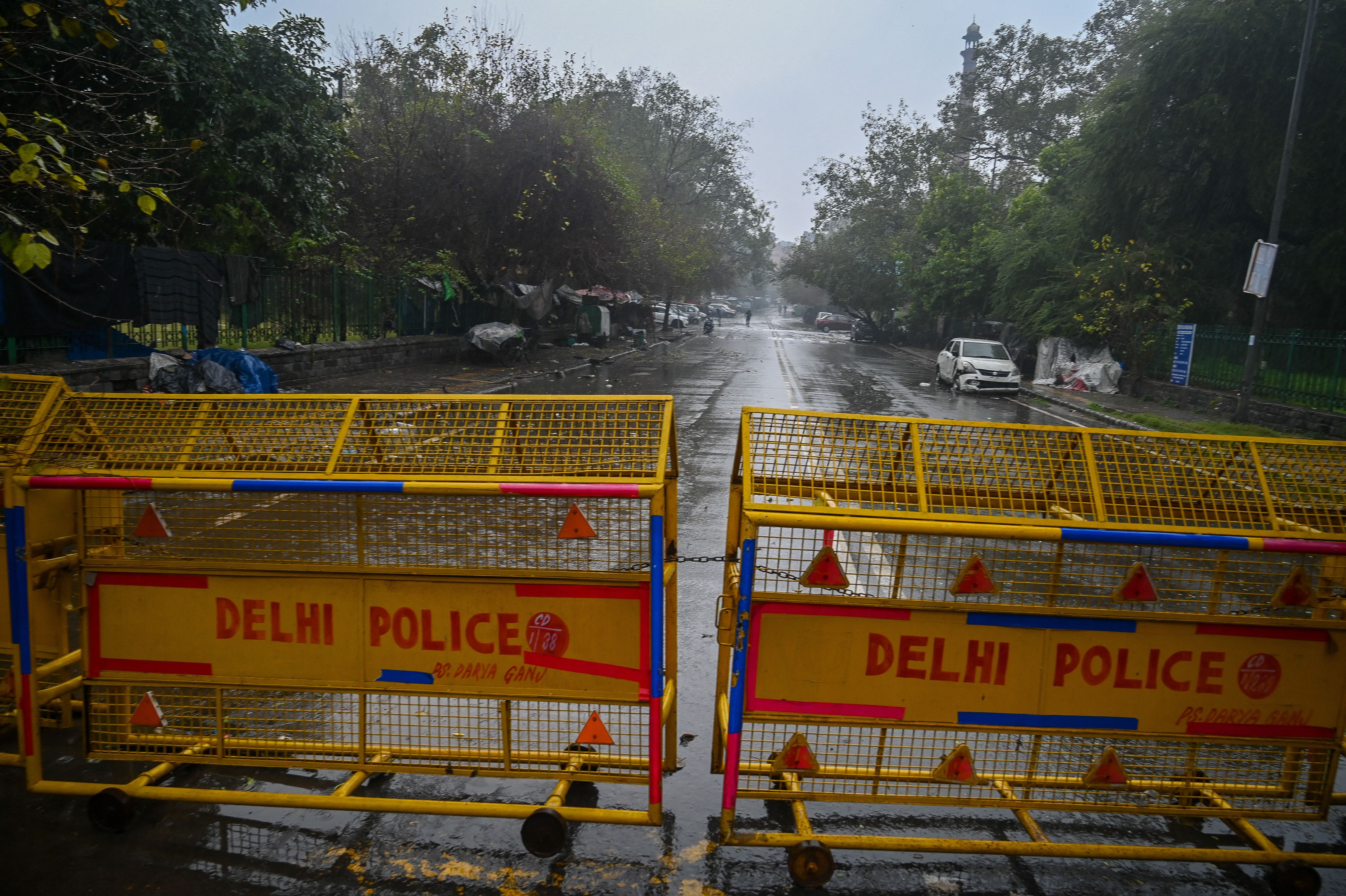 Representative: A Delhi police barrier blocks a street