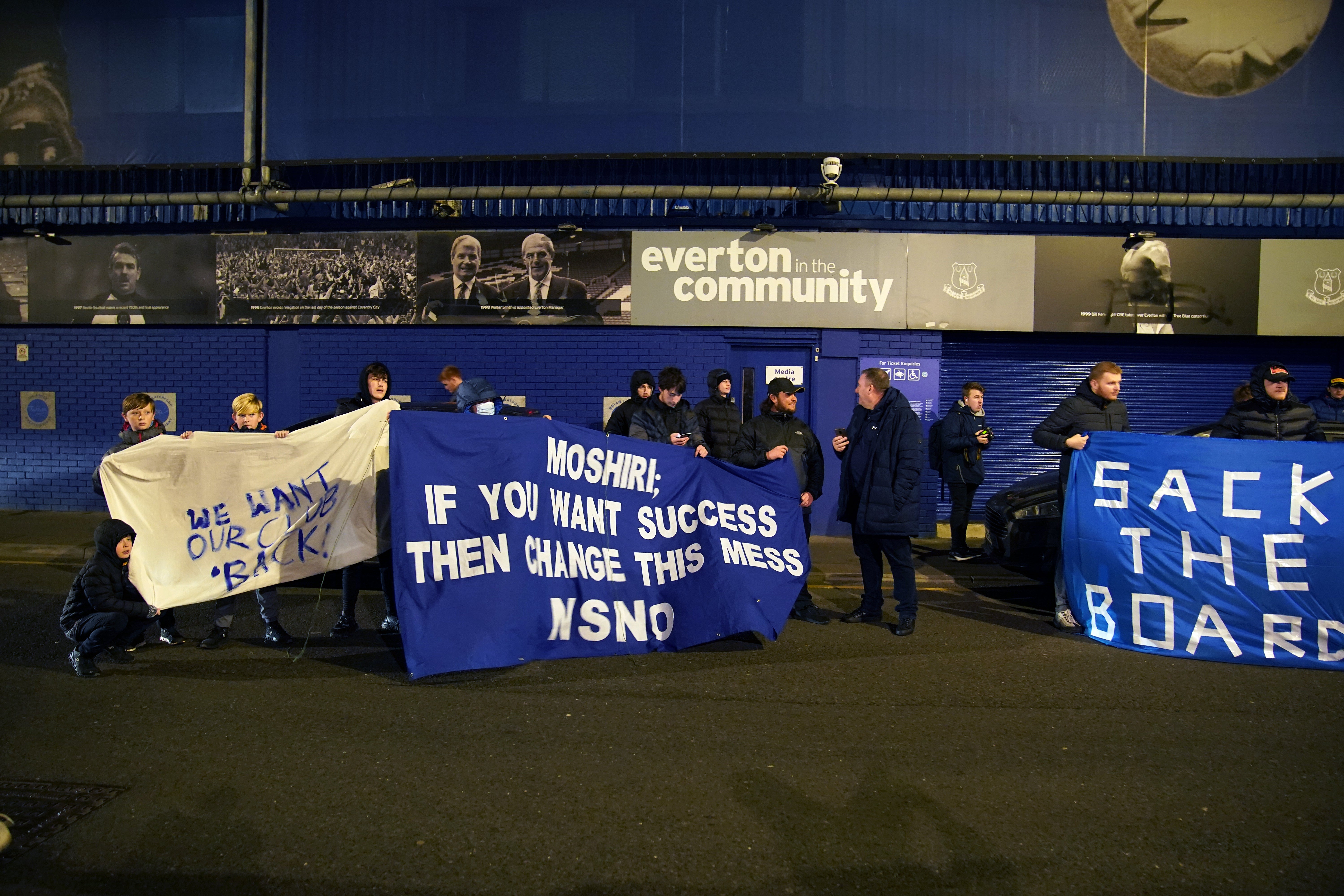 Everton fans have been protesting about the way the club is run (Peter Byrne/PA)