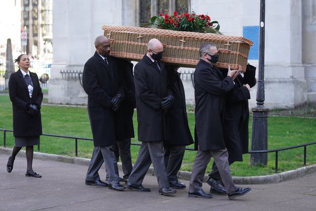 The funeral takes place of Labour MP Jack Dromey (Stefan Rousseau/PA)