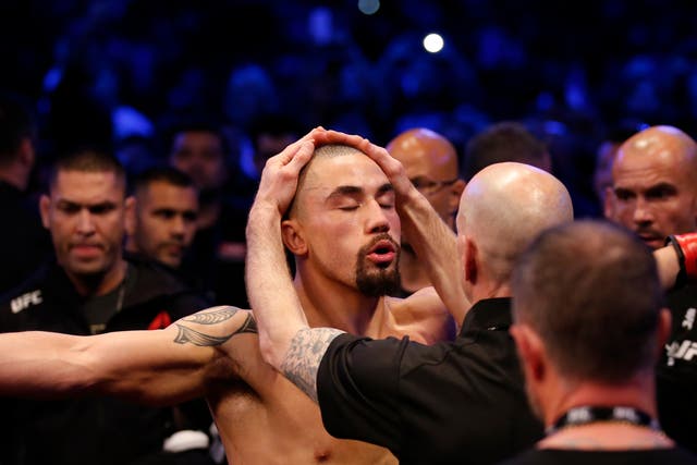 <p>Robert Whittaker before his UFC 243 defeat by Israel Adesanya</p>